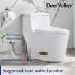 DeerValley Prism Dual-Flush Elongated One-Piece Toilet with Glazed Surface Lower Water Tank for Space Saving (Seat Included)