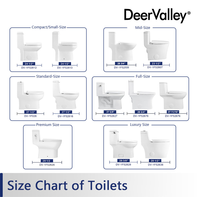 DeerValley Prism Dual-Flush Elongated One-Piece Toilet with Glazed Surface Lower Water Tank for Space Saving (Seat Included)