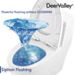 DeerValley Prism Dual-Flush Elongated One-Piece Toilet with Glazed Surface Lower Water Tank for Space Saving (Seat Included)