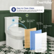Liberty Compact Toilet, Modern One-Piece Round Toilet with Dual Flush, Easy Cleaning Fully Skirted Design(Seat Included)