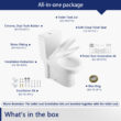 Liberty Compact Toilet, Modern One-Piece Round Toilet with Dual Flush, Easy Cleaning Fully Skirted Design(Seat Included)