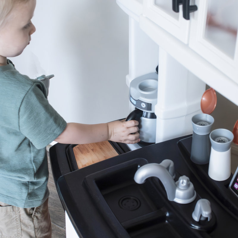 Step2 Great Gourmet Toddler Pretend Play Kitchen Set, Brown/White Step2 Great Gourmet Toddler Pretend Play Kitchen Set, Brown/White