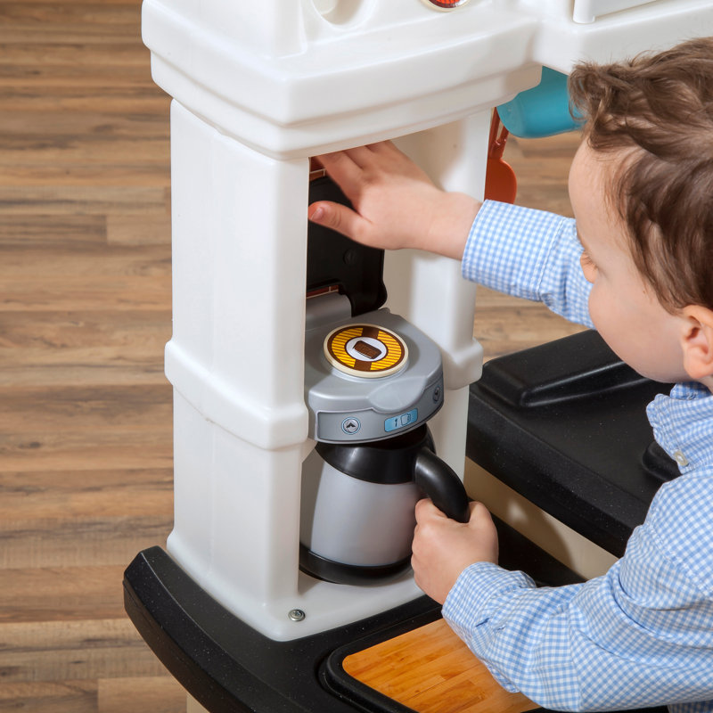 Step2 Great Gourmet Toddler Pretend Play Kitchen Set, Brown/White Step2 Great Gourmet Toddler Pretend Play Kitchen Set, Brown/White