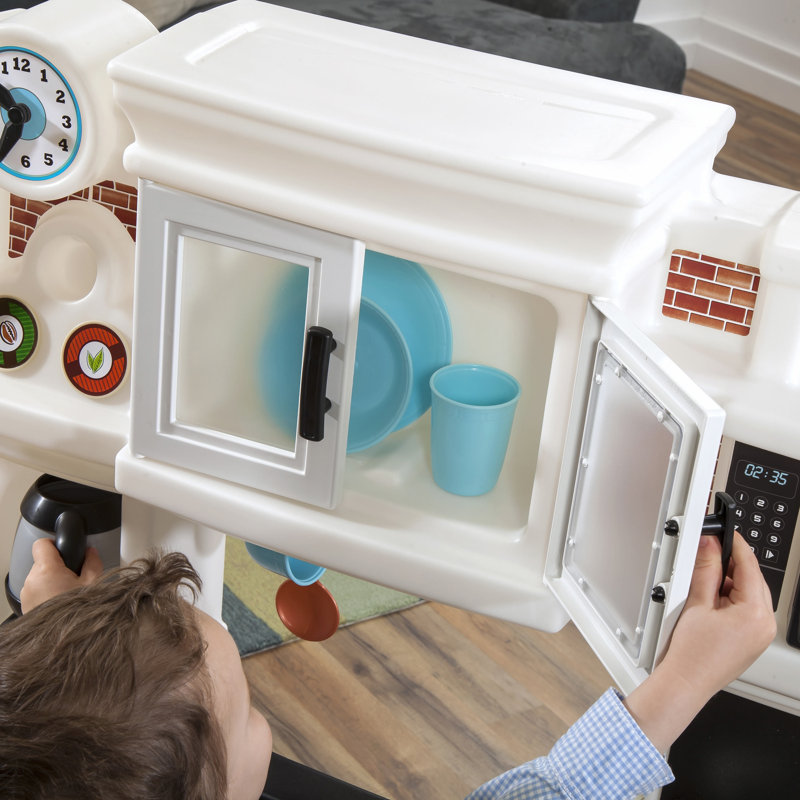 Step2 Great Gourmet Toddler Pretend Play Kitchen Set, Brown/White Step2 Great Gourmet Toddler Pretend Play Kitchen Set, Brown/White