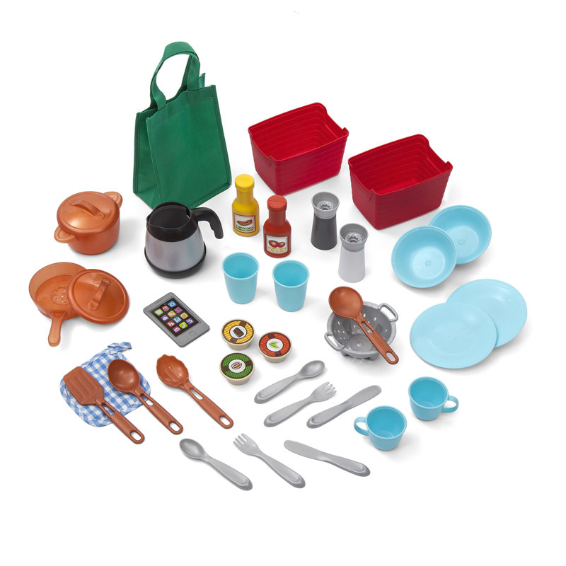 Step2 Great Gourmet Toddler Pretend Play Kitchen Set, Brown/White Step2 Great Gourmet Toddler Pretend Play Kitchen Set, Brown/White