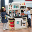 Step2 Great Gourmet Toddler Pretend Play Kitchen Set, Brown/White Step2 Great Gourmet Toddler Pretend Play Kitchen Set, Brown/White