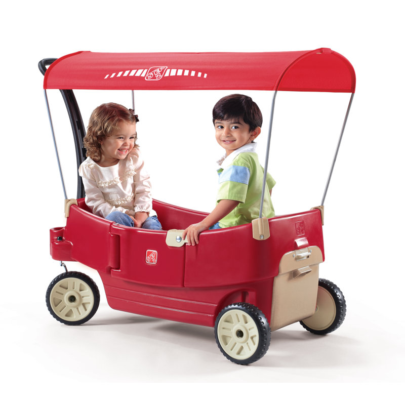 Step2 All Around Canopy 2 Seat Ride-On Wagons & Riding Toys