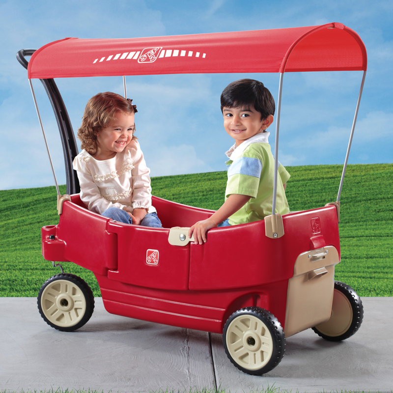Step2 All Around Canopy 2 Seat Ride-On Wagons & Riding Toys