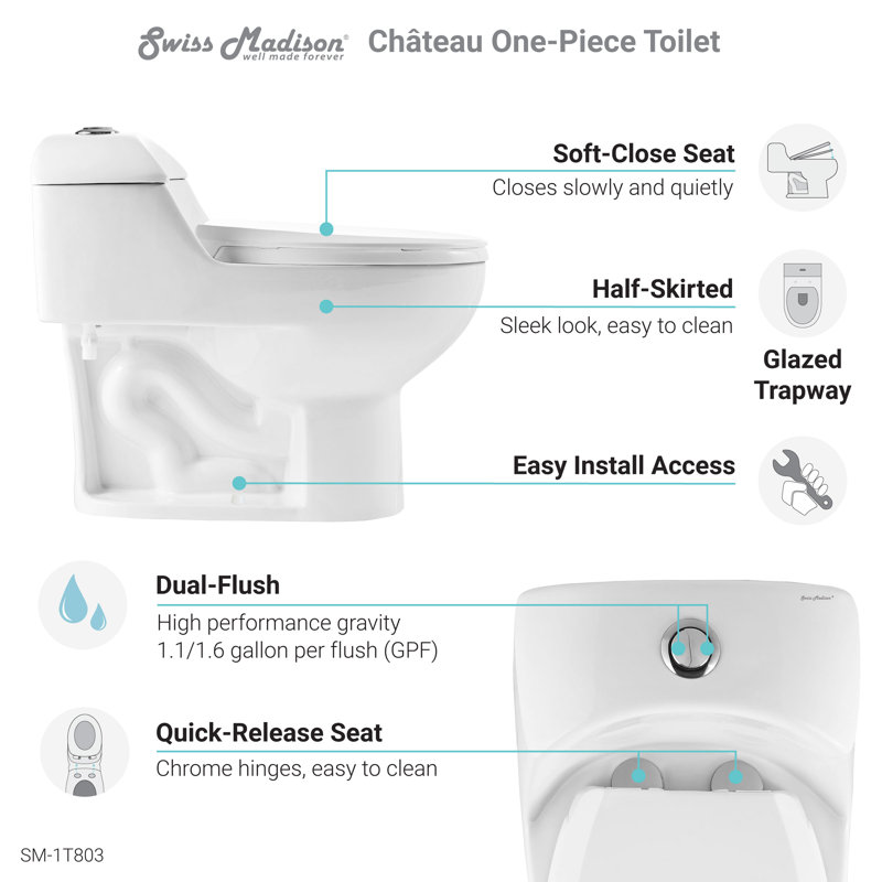 Château One-Piece Elongated Dual-Flush Toilet 1.1/1.6 gpf