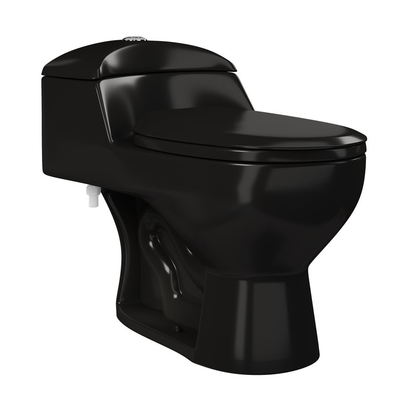 Black Château One-Piece Elongated Dual-Flush Toilet 1.1/1.6 gpf (Part number: SM-1T803GB)