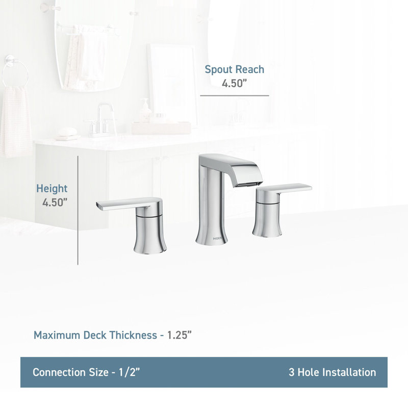 Moen Chrome Genta LX Two-Handle Widespread Bathroom Faucet Trim Kit, Valve Required Moen T6708 Genta LX Two-Handle Widespread Bathroom Faucet Trim Kit, Valve Required