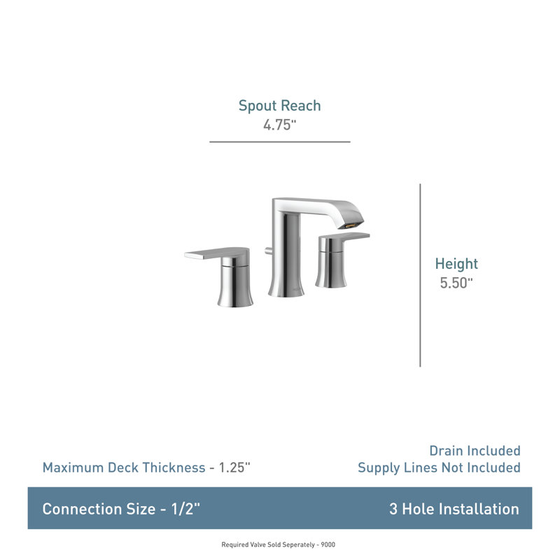Moen Chrome Genta LX Two-Handle Widespread Bathroom Faucet Trim Kit, Valve Required Moen T6708 Genta LX Two-Handle Widespread Bathroom Faucet Trim Kit, Valve Required