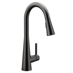 Moen 7864BL Moen Sleek Pull Down Single Handle Kitchen Faucet with Power Boost Technology and Duralock