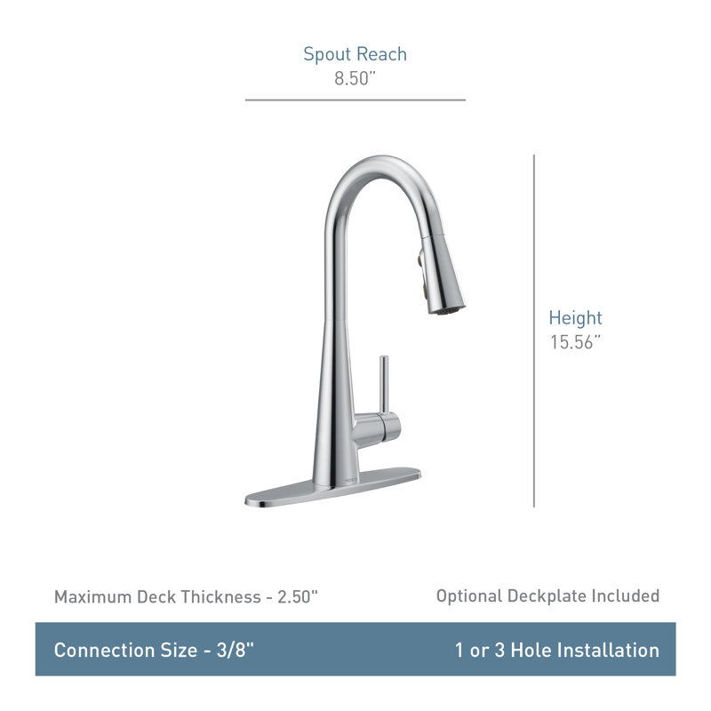 7864BL Moen Sleek Pull Down Single Handle Kitchen Faucet with Power Boost Technology and Duralock Moen 7864BL Moen Sleek Pull Down Single Handle Kitchen Faucet with Power Boost Technology and Duralock