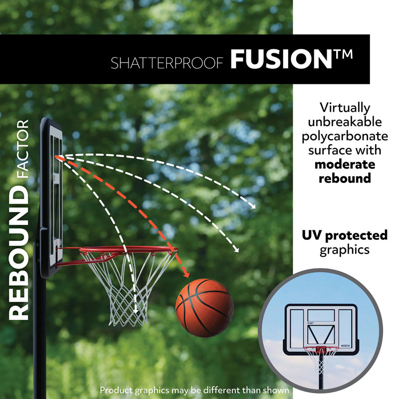 Lifetime Height Adjustable Portable Basketball Hoop (46" Polycarbonate Backboard)