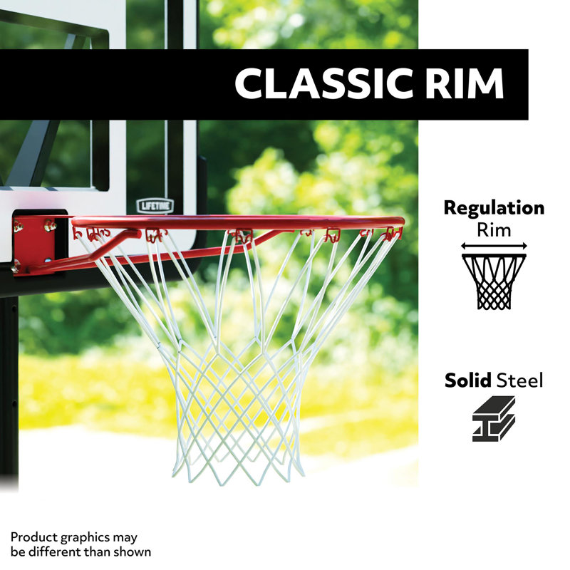 Lifetime Height Adjustable Portable Basketball Hoop (46" Polycarbonate Backboard)