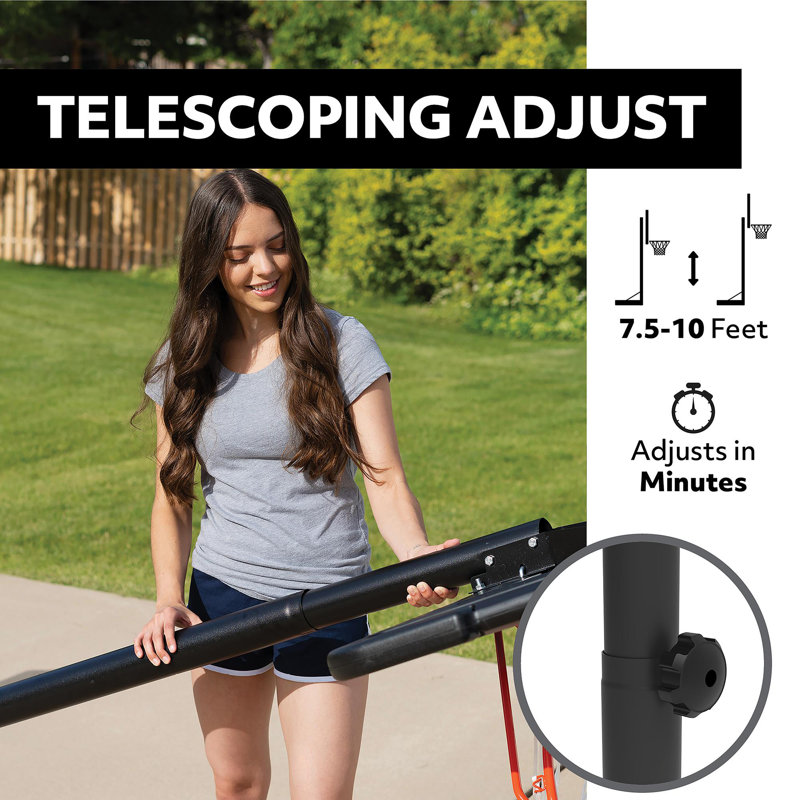 Lifetime Height Adjustable Portable Basketball Hoop (44" Impact Backboard)
