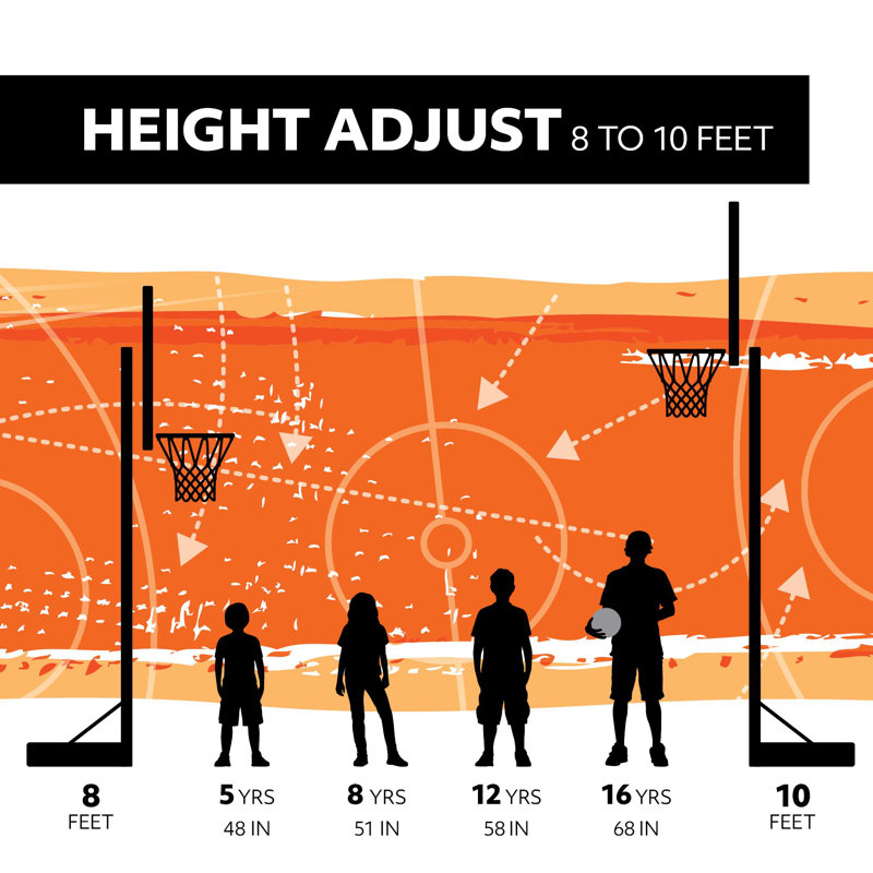 Lifetime Height Adjustable Portable Basketball Hoop (50" Polycarbonate Backboard)