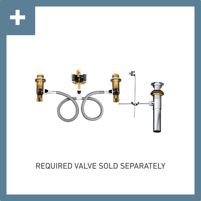 Moen Doux Two-Handle Widespread Bathroom Faucet Trim Kit, Valve Required