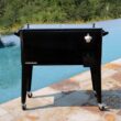 PERMASTEEL 80 qt. Black Classic Outdoor Rolling Patio Cooler with Wheels and Handles PS-203-BLK