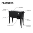 PERMASTEEL 80 qt. Black Classic Outdoor Rolling Patio Cooler with Wheels and Handles PS-203-BLK