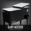 PERMASTEEL 80 qt. Black Classic Outdoor Rolling Patio Cooler with Wheels and Handles PS-203-BLK