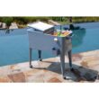 PERMASTEEL 80 qt. Blue Classic Outdoor Rolling Patio Cooler with Wheels and Handles PS-203-BLUE