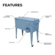 PERMASTEEL 80 qt. Blue Classic Outdoor Rolling Patio Cooler with Wheels and Handles PS-203-BLUE
