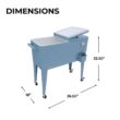 PERMASTEEL 80 qt. Blue Classic Outdoor Rolling Patio Cooler with Wheels and Handles PS-203-BLUE