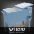 PERMASTEEL 80 qt. Blue Classic Outdoor Rolling Patio Cooler with Wheels and Handles PS-203-BLUE