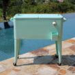 PERMASTEEL 80 qt. Mint Green Classic Outdoor Rolling Patio Cooler with Wheels and Handles PS-203-MINT