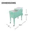 PERMASTEEL 80 qt. Mint Green Classic Outdoor Rolling Patio Cooler with Wheels and Handles PS-203-MINT