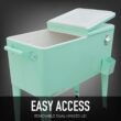 PERMASTEEL 80 qt. Mint Green Classic Outdoor Rolling Patio Cooler with Wheels and Handles PS-203-MINT