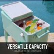 PERMASTEEL 80 qt. Mint Green Classic Outdoor Rolling Patio Cooler with Wheels and Handles PS-203-MINT