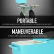 PERMASTEEL 80 qt. Turquoise Classic Outdoor Rolling Patio Cooler with Wheels and Handles PS-203 Turq