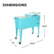 PERMASTEEL 80 qt. Turquoise Classic Outdoor Rolling Patio Cooler with Wheels and Handles PS-203 Turq