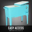 PERMASTEEL 80 qt. Turquoise Classic Outdoor Rolling Patio Cooler with Wheels and Handles PS-203 Turq