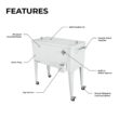 PERMASTEEL 80 qt. White Classic Outdoor Rolling Patio Cooler with Wheels and Handles PS-203 White PERMASTEEL 80 qt. White Classic Outdoor Rolling Patio Cooler with Wheels and Handles PS-203 White