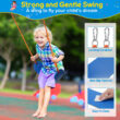 Jovego 690lbs 2 Seat Swing Set for Backyard, 1 Saucer Swing and 1 Belt Swing Jovego 690lbs 2 Seat Swing Set for Backyard, 1 Saucer Swing and 1 Belt Swing with Heavy Duty Outdoor A-Frame Metal Swing Stand for Playground, Playset