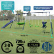 Sportspower Outdoor Rosemead Metal Swing Set with Lifetime Warranty on 6' Double Wall Slide