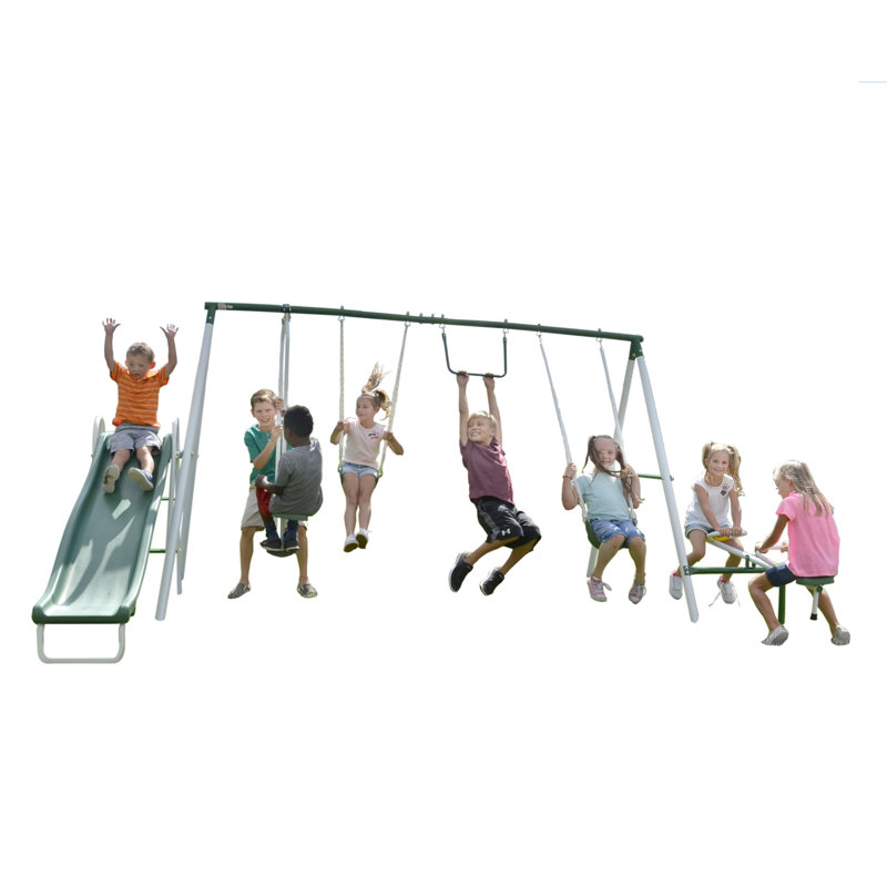 Sportspower Live Oak Swing Set with Lifetime Warranty on 6' Heavy Duty Double Wall Slide