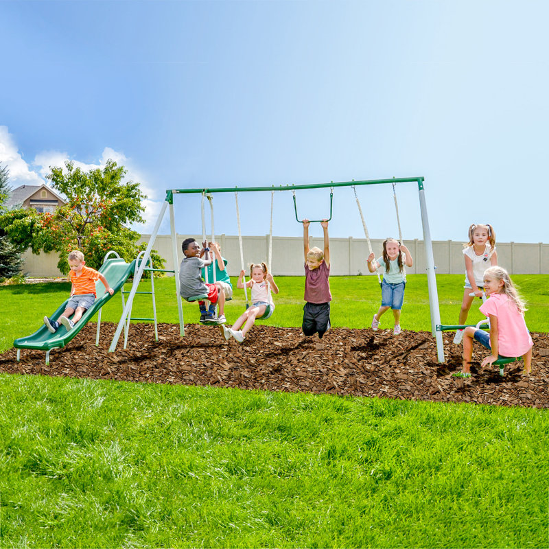 Sportspower Live Oak Swing Set with Lifetime Warranty on 6' Heavy Duty Double Wall Slide