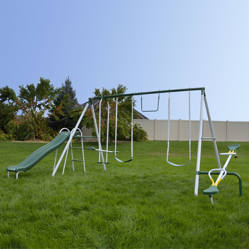 Sportspower Live Oak Swing Set with Lifetime Warranty on 6' Heavy Duty Double Wall Slide