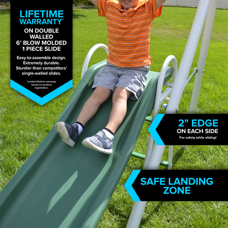 Sportspower Live Oak Swing Set with Lifetime Warranty on 6' Heavy Duty Double Wall Slide