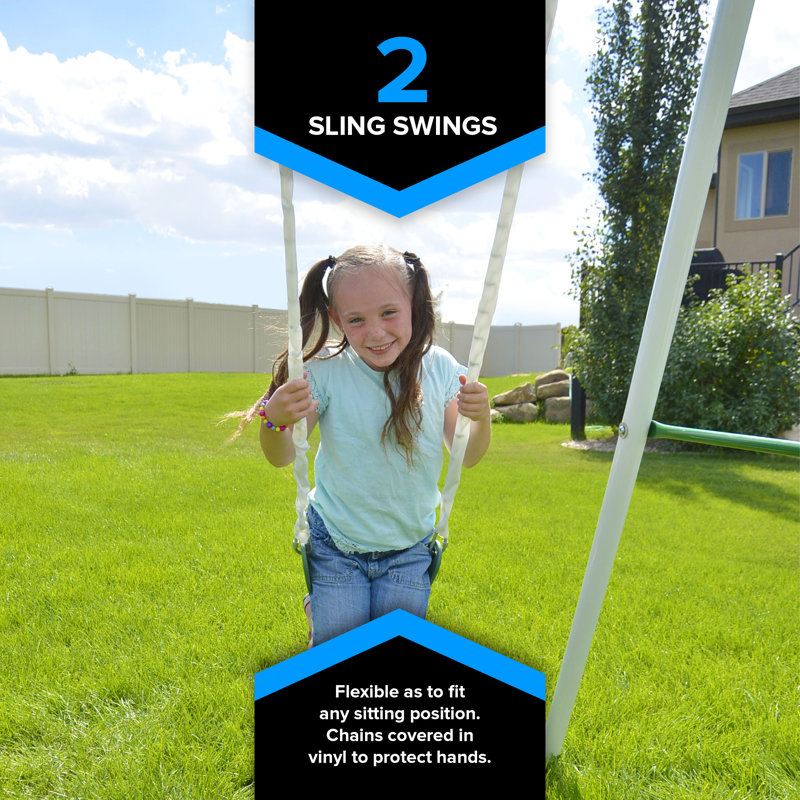 Sportspower Live Oak Swing Set with Lifetime Warranty on 6' Heavy Duty Double Wall Slide