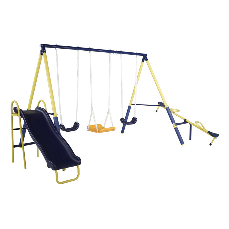 Sportspower Palmview Metal Swing Set with Lifetime Warranty on 5' Double Wall Slide