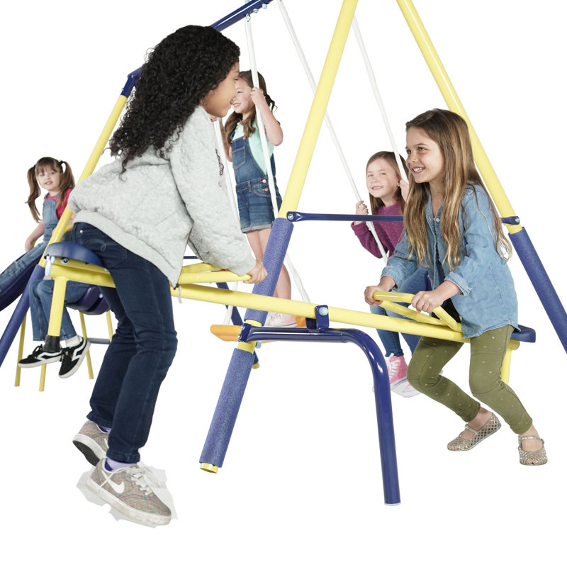 Sportspower Palmview Metal Swing Set with Lifetime Warranty on 5' Double Wall Slide