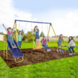 Sportspower Palmview Metal Swing Set with Lifetime Warranty on 5' Double Wall Slide