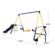 Sportspower Palmview Metal Swing Set with Lifetime Warranty on 5' Double Wall Slide