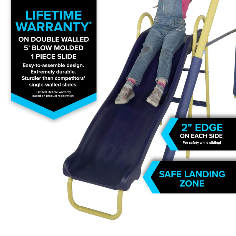 Sportspower Palmview Metal Swing Set with Lifetime Warranty on 5' Double Wall Slide